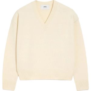 Ami Paris, Dames, Truien, Beige, Maat: L Wol,