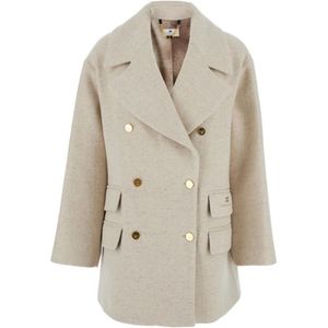 Elisabetta Franchi, Dames, Mantels, Wit, Maat: L