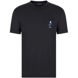 Emporio Armani, Heren, Tops, Zwart, Maat: L Katoen,