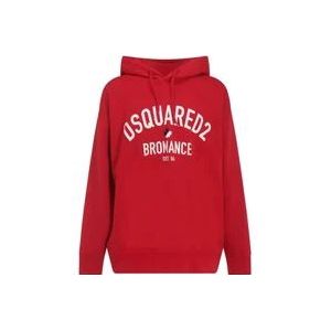 Dsquared2 Oversized Rode Hoodie Sweatshirt , Red , Heren , Maat: M