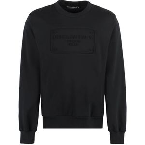Dolce & Gabbana, Heren, Sweatshirts & Hoodies, Zwart, Maat: S Katoen,