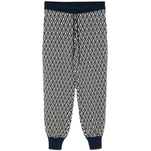 Valentino, Dames, Broeken, Blauw, Maat: M Wol,