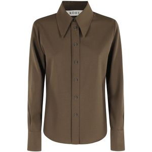 Róhe, Dames, Blouses & Shirts, Groen, Maat: S Wol,