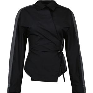 Diesel, Dames, Blouses & Shirts, Zwart, Maat: S Leer,