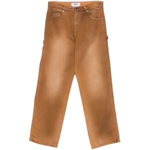 Msgm, Heren, Jeans, Bruin, Maat: M Katoen,