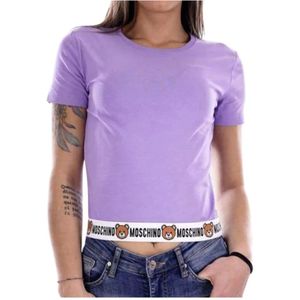 Moschino, Dames, Tops, Paars, Maat: S Katoen,