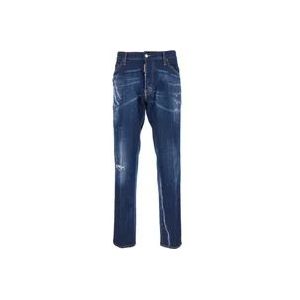 Dsquared2 Blauwe Regular Fit Five-Pocket Jeans , Blue , Heren , Maat: S