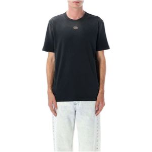 Diesel, Heren, Tops, Zwart, Maat: L Katoen,