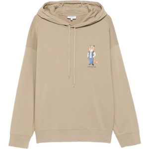 Maison Kitsuné, Heren, Sweatshirts & Hoodies, Beige, Maat: S Katoen,