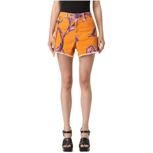 Versace Jeans Couture, Dames, Korte broeken, Veelkleurig, Maat: W26 Denim,