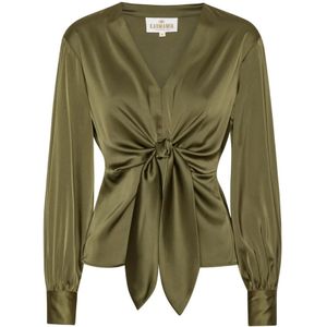 Karmamia, Dames, Blouses & Shirts, Groen, Maat: XS Poliester,