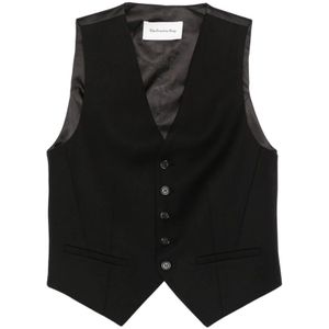 The Frankie Shop, Dames, Jassen, Zwart, Maat: M Leer,