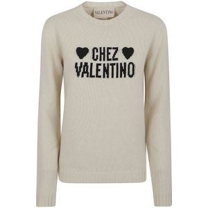 Valentino Garavani, Dames, Truien, Beige, Maat: S Wol,