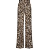 Nicowa - Twill Broek - Bruin - Hoge Taille - Lange Pijpen