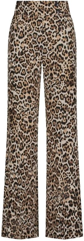 Nicowa - Twill Broek - Bruin - Hoge Taille - Lange Pijpen