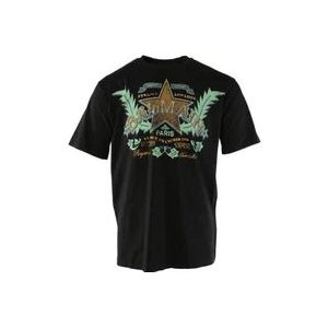 Balmain Zwarte Katoenen T-shirt voor Heren , Black , Heren , Maat: L