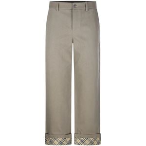 Burberry, Heren, Broeken, Beige, Maat: M Katoen,