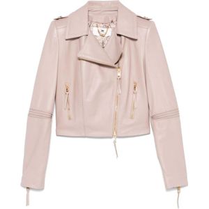 Elisabetta Franchi, Dames, Jassen, Beige, Maat: L Leer,