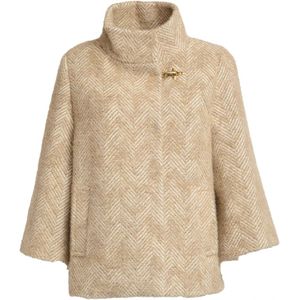 Fay, Dames, Jassen, Beige, Maat: L Katoen,