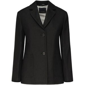 Max Mara, Dames, Jassen, Zwart, Maat: S Linnen,