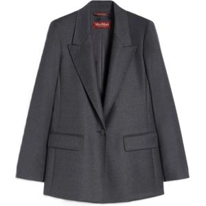 Max Mara Studio, Dames, Jassen, Grijs, Maat: 2XS Wol,
