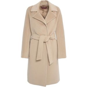 Max Mara, Dames, Mantels, Beige, Maat: XS Wol,