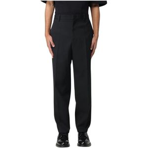 Jil Sander, Heren, Broeken, Zwart, Maat: S Wol,