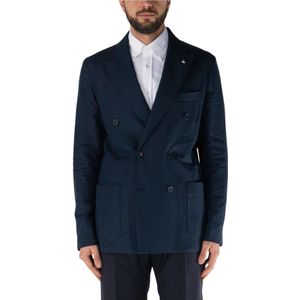 At.P.Co, Heren, Jassen, Blauw, Maat: L Leer,