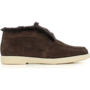 Santoni Donkerbruine Suède Laarzen , Brown , Dames , Maat: 36 1/2 EU