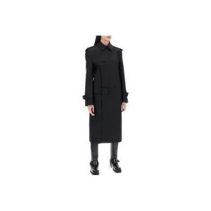 Burberry Single-Breasted Coats , Black , Dames , Maat: XS