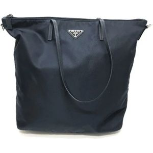 Prada Vintage, Dames, Pre-owned, Blauw, Maat: ONE Size Synthetisch,