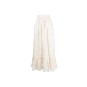 Gucci Bloemen Geborduurde Cruise Rok , White , Dames , Maat: XS