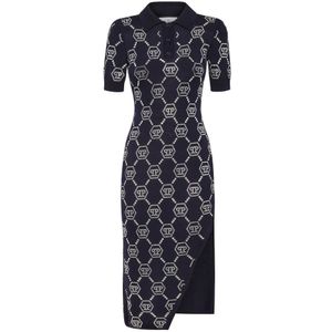 Philipp Plein, Dames, Jurken, Blauw, Maat: S