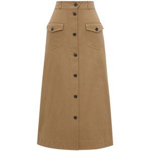 Saint Laurent, Dames, Rokken, Beige, Maat: S Katoen,