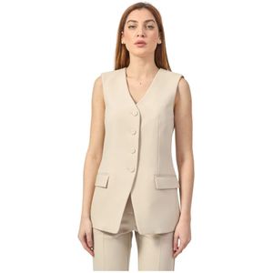 Patrizia Pepe, Dames, Jassen, Beige, Maat: XL Leer,