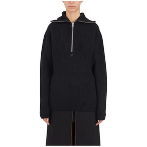 Courrèges, Dames, Truien, Zwart, Maat: S Wol,