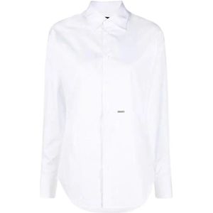 Dsquared2, Dames, Blouses & Shirts, Wit, Maat: 2XS Katoen,