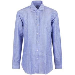 Buonamassa, Heren, Overhemden, Blauw, Maat: 5XL Katoen,