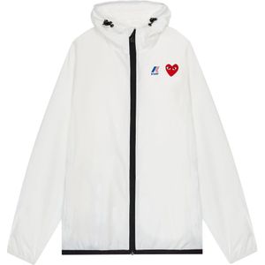 Comme des Garçons Play, Heren, Jassen, Wit, Maat: 2XL Nylon,