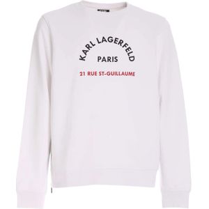 Karl Lagerfeld, Heren, Sweatshirts & Hoodies, Wit, Maat: M Katoen,