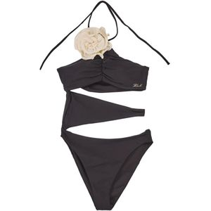 Karl Lagerfeld, Dames, Badkleding, Zwart, Maat: L Polyamide,