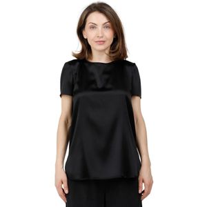 Max Mara, Dames, Tops, Zwart, Maat: XL Zijde,