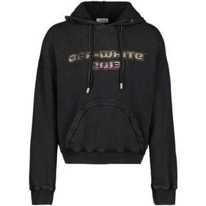 Off White, Heren, Sweatshirts & Hoodies, Zwart, Maat: M Katoen,