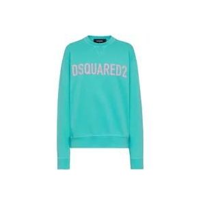 Dsquared2 Ronde Hals Sweatshirt in Turquoise , Blue , Heren , Maat: M