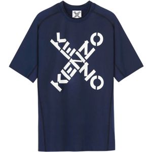 Kenzo, Heren, Tops, Blauw, Maat: M Poliester,
