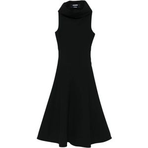 Jacquemus, Dames, Jurken, Zwart, Maat: S Leer,
