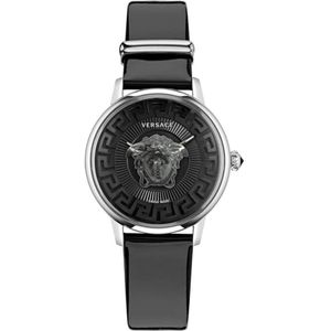 Versace Medusa Alchemy Zwart Zilver Horloge , Black , Heren , Maat: ONE Size