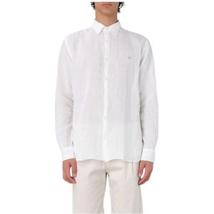 Brooksfield, Heren, Overhemden, Wit, Maat: 2XL Linnen,