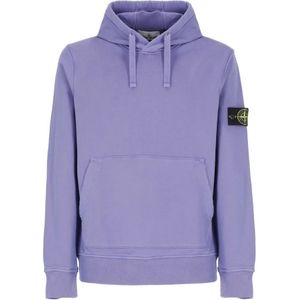Stone Island, Heren, Sweatshirts & Hoodies, Paars, Maat: L Katoen,