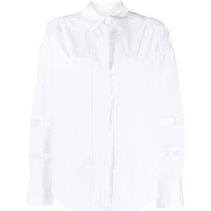 Lorena Antoniazzi, Dames, Blouses & Shirts, Wit, Maat: S Katoen,